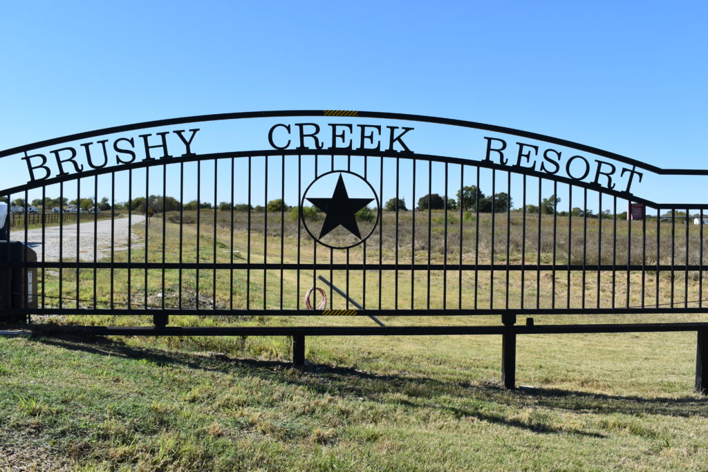 Gate to enter Brushy Creek Resort